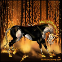 Horse Color:Void Gold Champagne Onyx Tobiano 