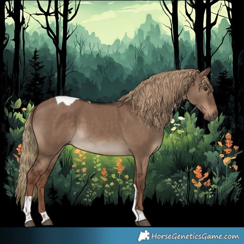 Horse Color:Liver Red Dun Tobiano