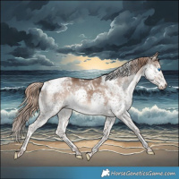 Horse Color:White Spotted Liver Red Dun Splash Tobiano Brindle