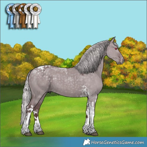 Horse Color:Chocolate Silver Grullo Chinchilla Tobiano 