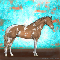 Horse Color:White Spotted Chestnut Tobiano 