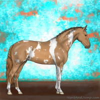 Horse Color:White Spotted Chestnut Tobiano 
