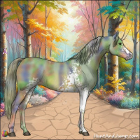 Horse Color:Nacre Watercolor White Spotted Chestnut Rabicano 