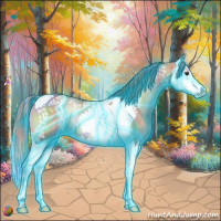 Horse Color:Nacre Thunderstruck Red Dun Onyx Splash Tobiano Rabicano 