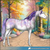 Horse Color:Nacre Watercolor Bay Dun Sabino Splash 