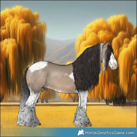 Horse Color:Brown Dun Splash Tobiano