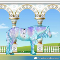 Horse Color:Thunderstruck Watercolor White Spotted Silver Brown Chinchilla Ice Dun 