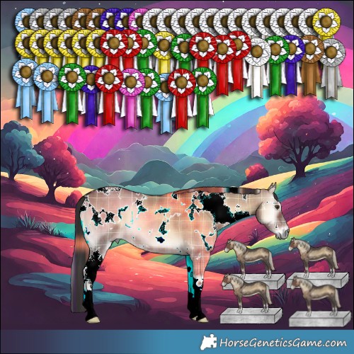 Horse Color:Plaid  White Spotted Liver Red Dun Onyx 