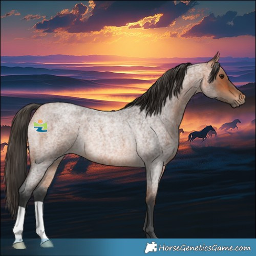 Horse Color:Bay Roan Rabicano 