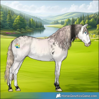Horse Color:Void Perlino Onyx Tobiano Rabicano 