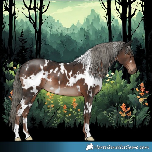 Horse Color:White Spotted Liver Chestnut Mushroom 