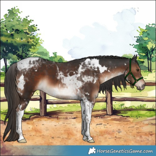Horse Color:White Spotted Liver Chestnut Tobiano 