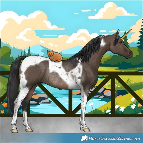 Horse Color:Brown Dun Tobiano Rabicano