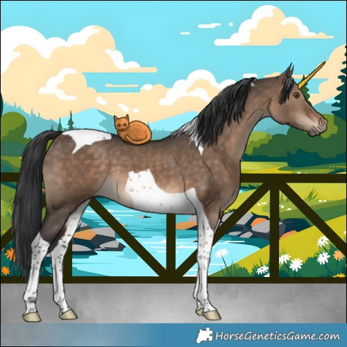 Horse Color:Brown Dun Tobiano 