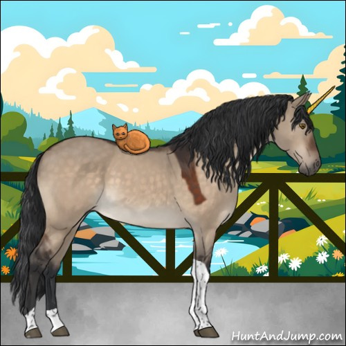 Horse Color:Brown Dun Tobiano