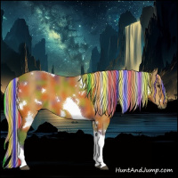 Horse Color:Painted Nacre White Spotted Silver Bay Tobiano 