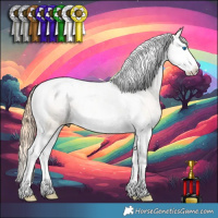 Horse Color:Classic Cream Champagne Pearl Splash Tobiano Varnish 