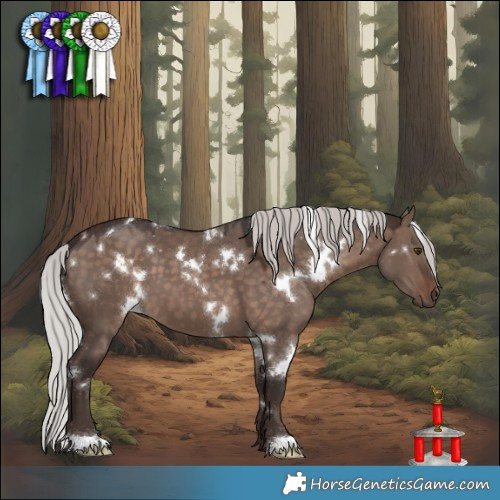 Horse Color:White Spotted Silver Brown Dun Mushroom 