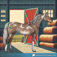 Horse Color:White Spotted Liver Red Dun Mushroom Tobiano 