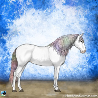 Horse Color:Nacre Buckskin Ice Onyx Sabino Fewspot 