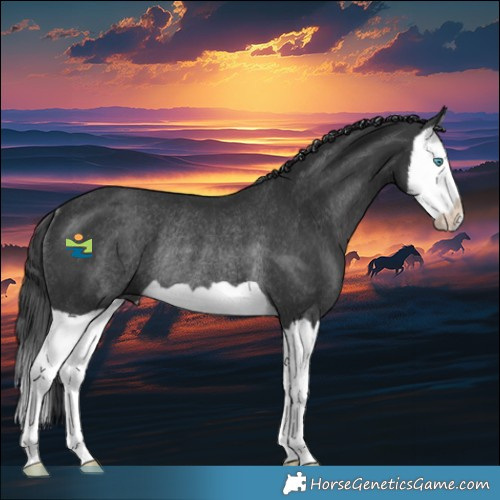 Horse Color:Black Splash Rabicano 
