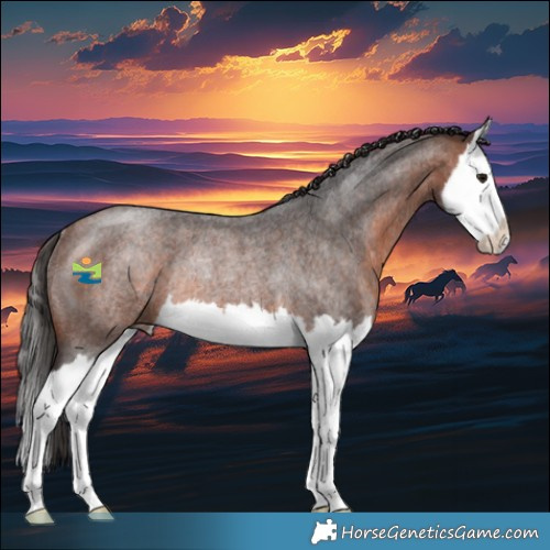 Horse Color:Brown Roan Splash Rabicano 