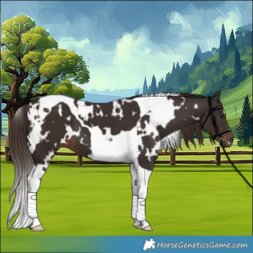 Horse Color:White Spotted Liver Chestnut Tobiano 