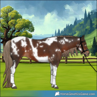 Horse Color:White Spotted Liver Chestnut Tobiano 
