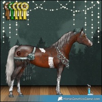 Horse Color:White Spotted Silver Brown Tobiano 