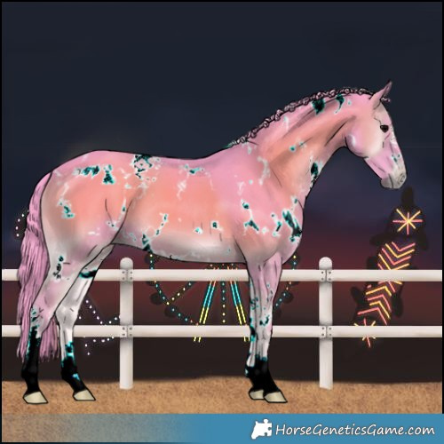 Horse Color:Watercolor White Spotted Blue Onyx