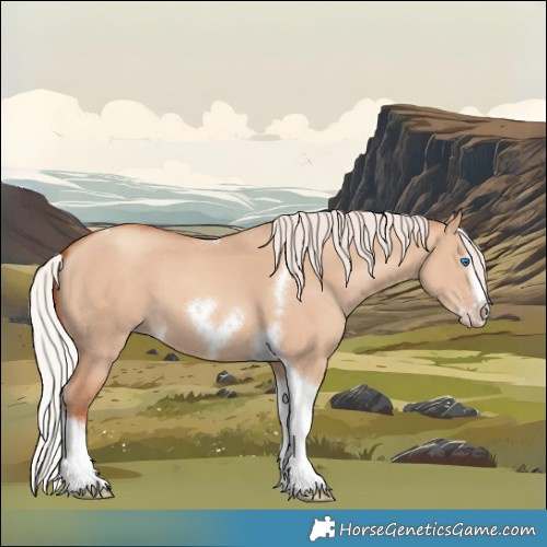 Horse Color:Silver Classic Champagne Dun Splash Tobiano Frame Rabicano 