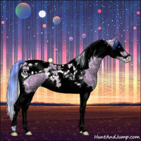 Horse Color:Watercolor Bay Ice Splash Tobiano Rabicano 