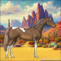 Horse Color:Chocolate Palomino Roan Tobiano 