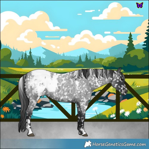 Horse Color:White Spotted Blue Roan Snowflake Varnish