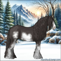 Horse Color:White Spotted Smoky Black Frame 