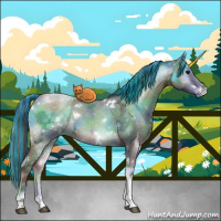 Horse Color:Painted Nacre White Spotted Blue Onyx Ice Tobiano 