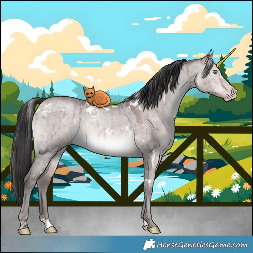 Horse Color:Platinum White Spotted Sable Champagne Dun Brindle 