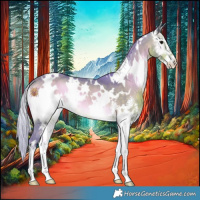Horse Color:Watercolor White Spotted Silver Brown Onyx Mushroom Sabino 