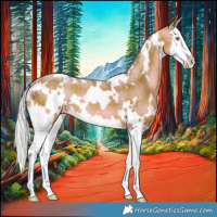 Horse Color:Watercolor Plaid White Spotted Silver Sable Champagne Splash