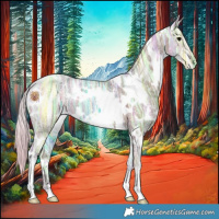 Horse Color:Watercolor White Spotted Silver Black Ice
