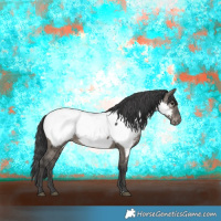 Horse Color:Grullo Sabino Near Fewspot Brindle 