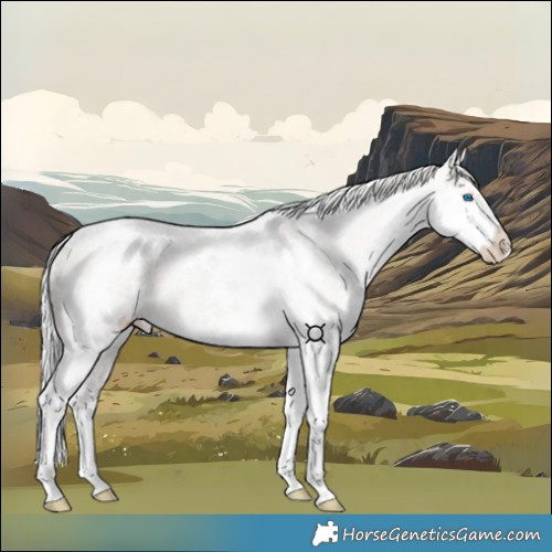 Horse Color:Platinum Silver Classic Champagne Ice Dun Splash Tobiano 