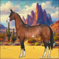 Horse Color:Bay Sabino Rabicano 