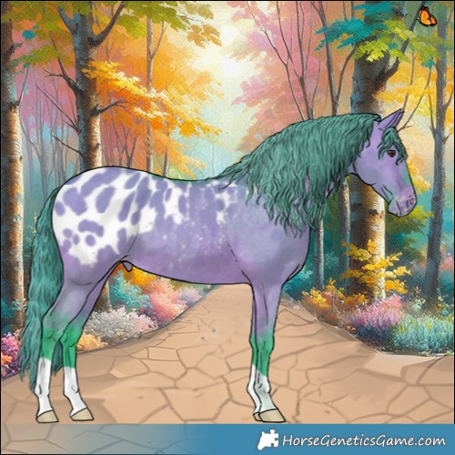 Horse Color:Watercolor Bay Dun Appaloosa Brindle 