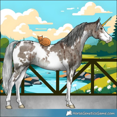 Horse Color:White Spotted Liver Red Dun Mushroom Sabino Brindle