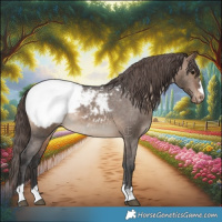 Horse Color:Brown Dun Snowcap 