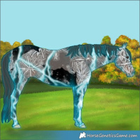 Horse Color:Void Thunderstruck Liver Chestnut Ice Tobiano 