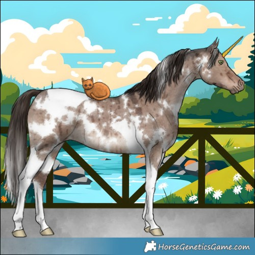 Horse Color:White Spotted Liver Red Dun Ice Tobiano Brindle