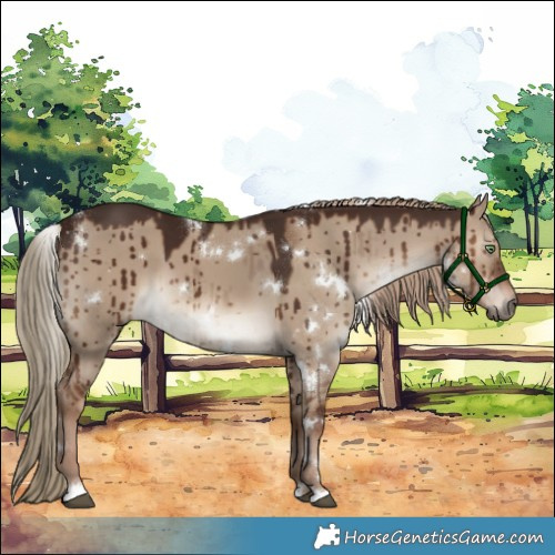 Horse Color:White Spotted Liver Red Dun Brindle