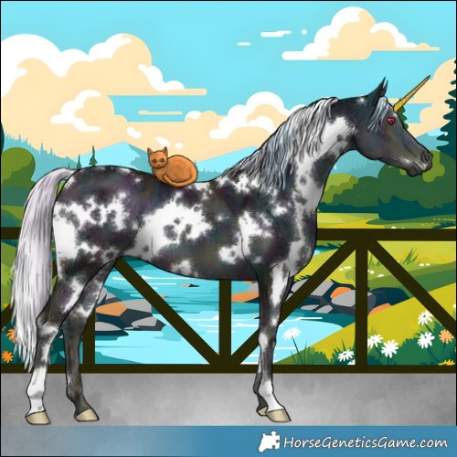 Horse Color:White Spotted Midnight Chocolate Silver Smoky Blue Onyx Chinchilla Ice 